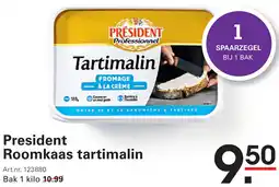 Sligro President Roomkaas tartimalin aanbieding