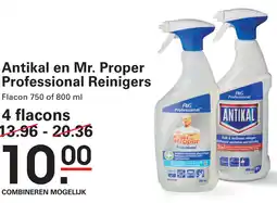 Sligro Antikal en Mr. Proper Professional Reinigers aanbieding