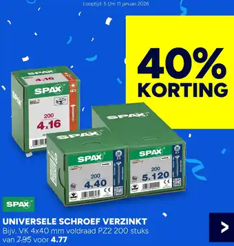 Universele schroef verzinkt