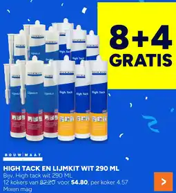 BOUWMAAT High tack en lijmkit wit aanbieding