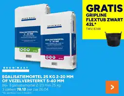 BOUWMAAT Egalisatiemortel 25 kg 2-20 mm of vezelversterkt 5-40 mm aanbieding