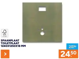 BOUWMAAT Spaanplaat toiletplaat 1240x1250x18 mm aanbieding
