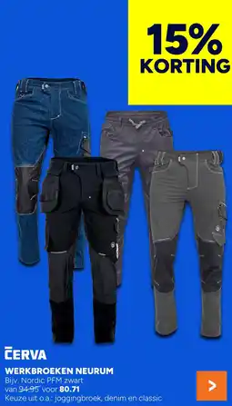 BOUWMAAT Cerva werkbroeken neurum aanbieding