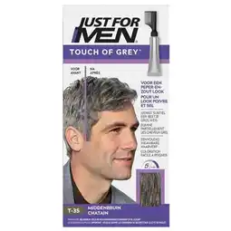 Trekpleister Just For Men Touch Of Grey T-35 Middenbruin Haarkleuring aanbieding