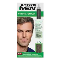Trekpleister Just For Men Original Formula H-35 Middenbruin Haarkleuring aanbieding