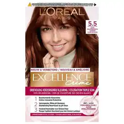 Trekpleister L'Oréal Paris Excellence Crème 5.5 Licht Mahonie Bruin Permanente Haarverf aanbieding