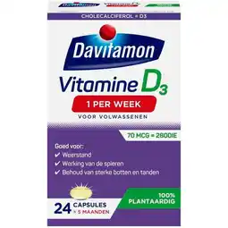 Trekpleister Davitamon Vitamine D3 1 Per Week Capsules aanbieding