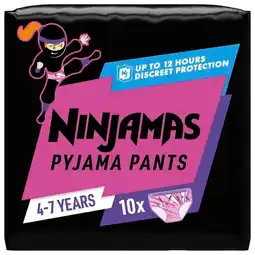 Trekpleister Pampers Ninjamas Meisjes 4-7 Jaar Pyjama Pants aanbieding