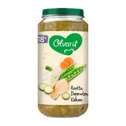 Trekpleister Olvarit 18+M Risotto Doperwt Kalkoen aanbieding