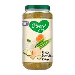 Trekpleister Olvarit 18+M Risotto Doperwt Kalkoen aanbieding