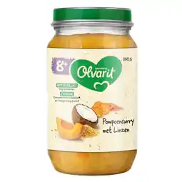 Trekpleister Nutricia Olvarit 8M+ Pompoencurry met Linzen aanbieding