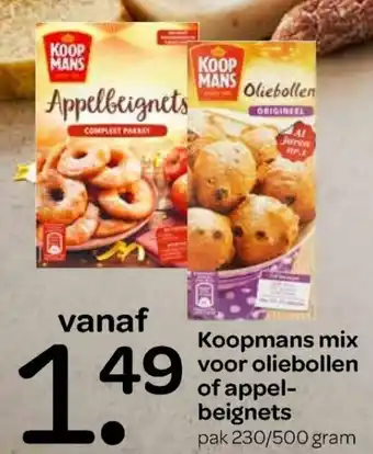 Spar Koopmans mix voor oliebollen of appel- beignets 230/500g aanbieding