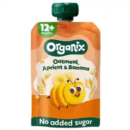 Trekpleister Organix 12+M Havermout, Abrikoos & Banaan Knijpfruit aanbieding