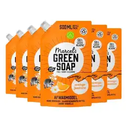 Trekpleister Marcel's Green Soap Orange & Jasmine Afwasmiddel Navulling aanbieding