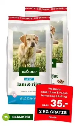 Welkoop Welkoop adult lam & rijst bonusbag aanbieding