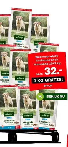 Welkoop Welkoop adult krokante brok bonusbag aanbieding