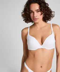 Hunkemoller Hunkemöller Katoenen voorgevormde push-up beugel bh Wit aanbieding