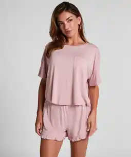 Hunkemoller Hunkemöller Jersey pyjamaset Roze aanbieding