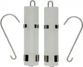 Bol.com Excellent Houseware Radiator luchtbevochtigers - 2 stuks - wit - rond - glas en RVS houder - 20x5 cm aanbieding