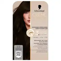 Trekpleister Schwarzkopf Creme Supreme 3-0 Natuurlijk Extra Donkerbruin Verzorgende Crèmekleuring aanbieding