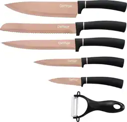 Bol.com Cheffinger Messenset - 6-delig - Rose Goud / Zwart aanbieding