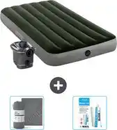 Bol.com Intex Luchtbed - 1-Persoons - 99 x 191 x 25 cm - Groen - Inclusief pomp - Hoeslaken en Reparatieset aanbieding