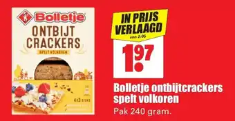 Dirk Bolletje ontbijtcrackers spelt volkoren 240g aanbieding