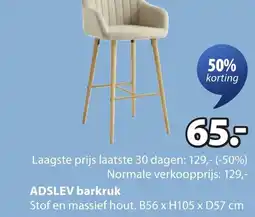 Jysk ADSLEV barkruk aanbieding