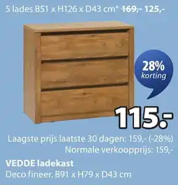 Jysk VEDDE ladekast aanbieding