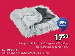 Jysk LOTUS plaid aanbieding