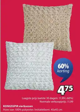 Jysk KONGSSPIR sierkussen aanbieding