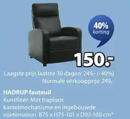 Jysk HADRUP fauteuil aanbieding