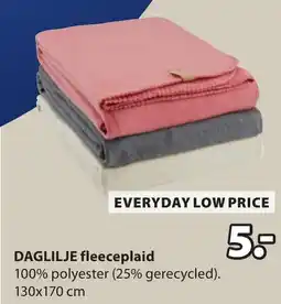 Jysk DAGLILJE fleeceplaid aanbieding