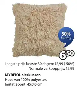 Jysk MYRFIOL sierkussen aanbieding