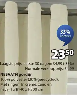 Jysk NESVATIN gordijn aanbieding
