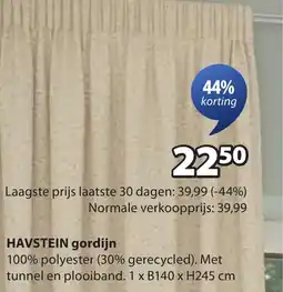 Jysk HAVSTEIN gordijn aanbieding