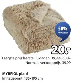 Jysk MYRFIOL plaid aanbieding