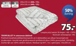 Jysk TRONFJELLET 4-seizoenen dekbed aanbieding