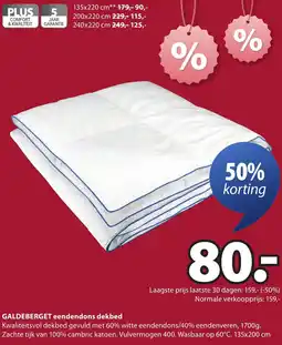 Jysk GALDEBERGET eendendons dekbed aanbieding