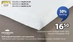 Jysk ELIN satijnen hoeslaken voor topmatras aanbieding