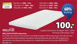 Jysk WELLPUR GULEN topmatras aanbieding