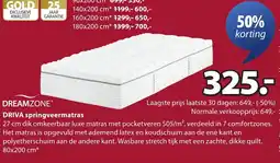 Jysk DRIVA springveermatras aanbieding
