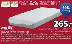 Jysk WELLPUR HOVDA schuimmatras aanbieding