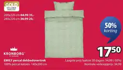 Jysk EMILY percal dekbedovertrek aanbieding