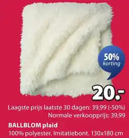 Jysk BALLBLOM plaid aanbieding