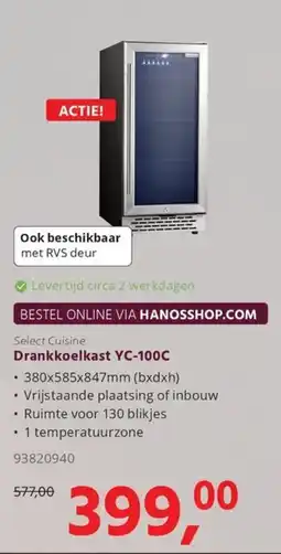 HANOS Drankkoelkast YC-100C aanbieding