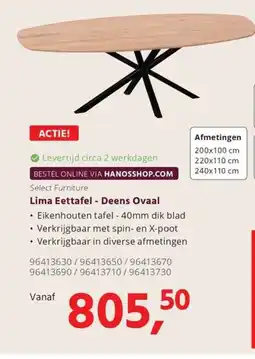 HANOS Lima Eettafel - Deens Ovaal aanbieding