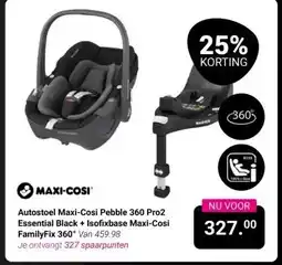 Van Asten BabySuperstore Autostoel Maxi-Cosi Pebble 360 Pro2 Essential Black + Isofixbase Maxi-Cosi FamilyFix 360° aanbieding