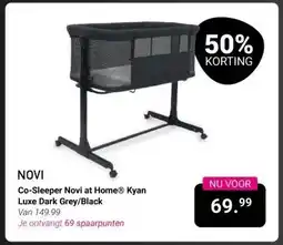Van Asten BabySuperstore NOVI Co-Sleeper Novi at Home Kyan Luxe Dark Grey/Black aanbieding