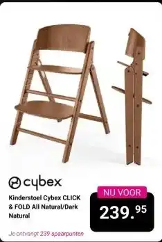 Van Asten BabySuperstore Cybex Kinderstoel Cybex CLICK & FOLD All Natural/Dark Natural aanbieding